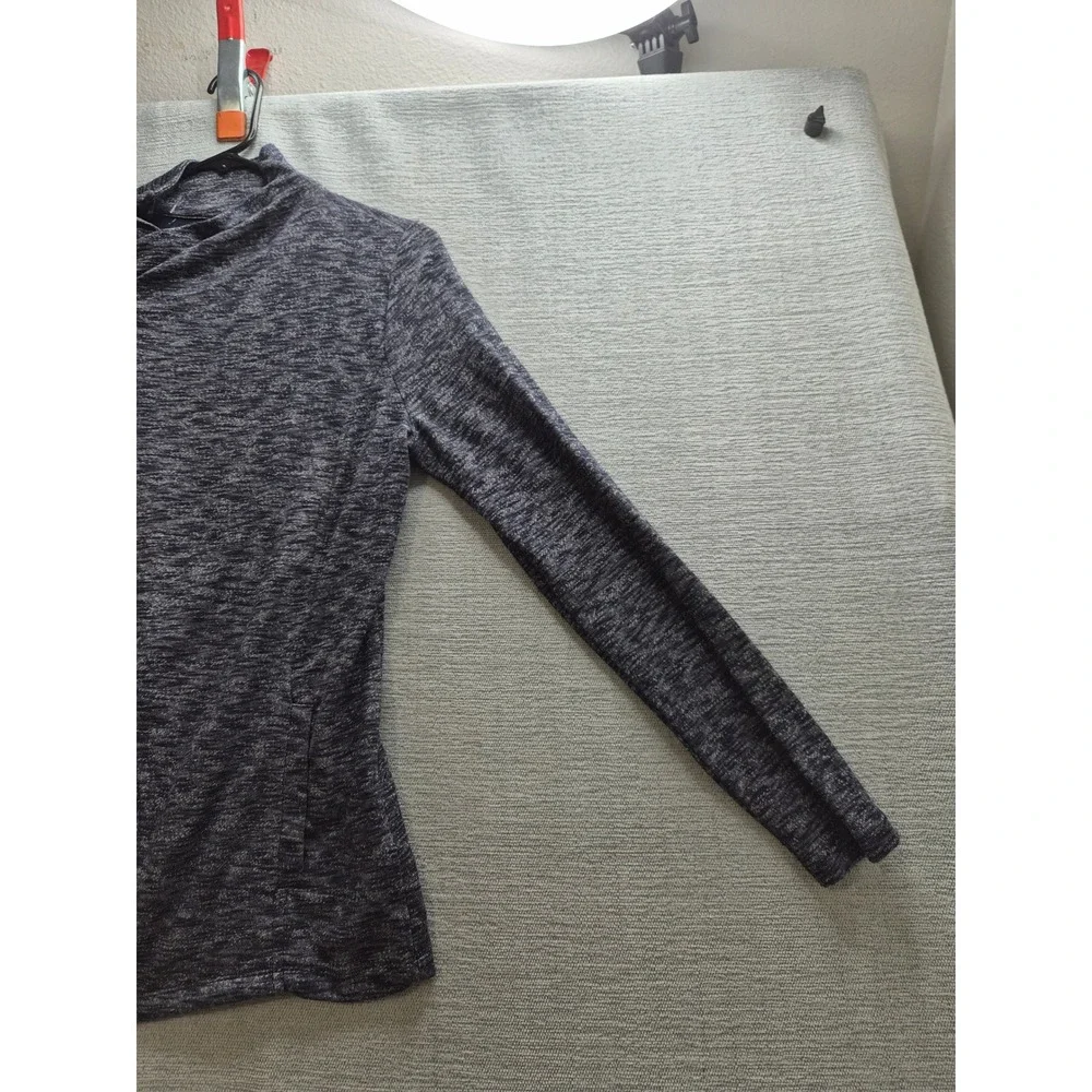 G.H. Bass & Co. Cardigan Sweater Womens Small Heather Gray Wrap Front Full Zip